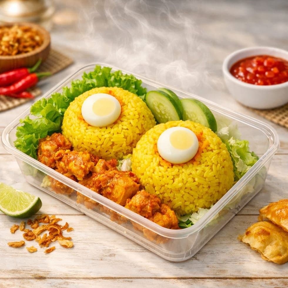 Nasi Kuning Ayam Palekko